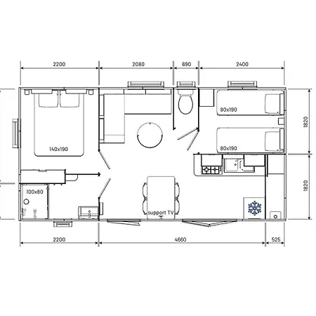 Kemp Mobil-home Prestige Avec Terrasse Pour 4 Personnes - Api-1-52-1050