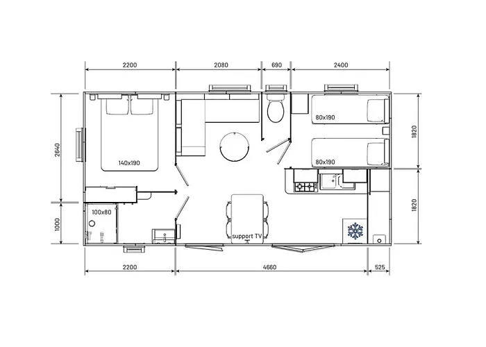 Campsite Mobil-home Prestige Avec Terrasse Pour 4 Personnes - Api-1-52-1050